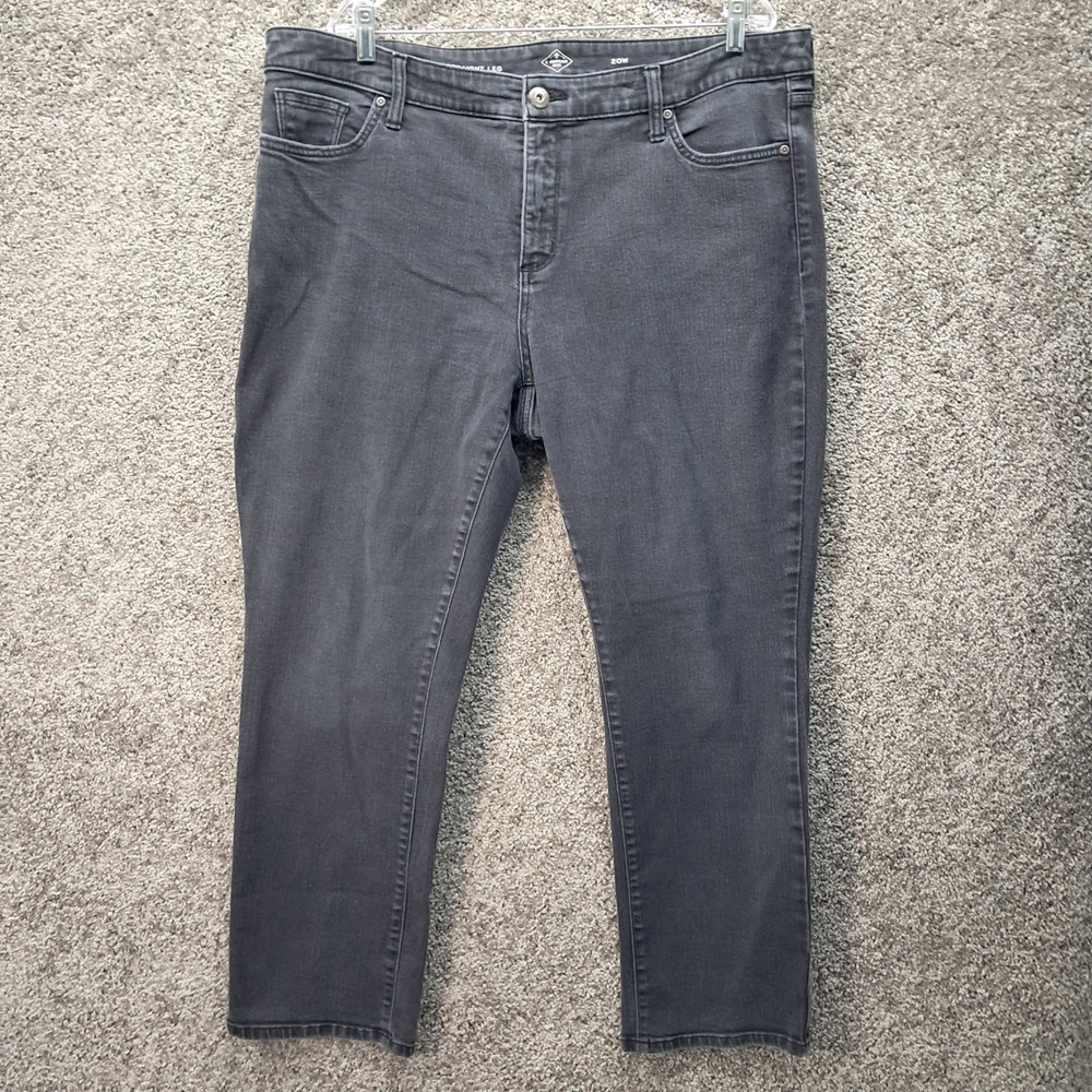 St Johns Bay Womens Straight Leg Jeans Faded Black Size‎ 20W RN93677